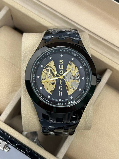🕰️ montre swatch papillon noir-noir